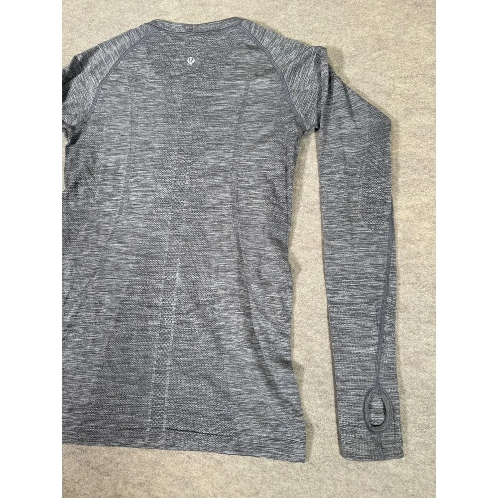 Lululemon Swiftly Tech Shirt Womens 8 Gray Long Sleeve Run Yoga Athletic Top
